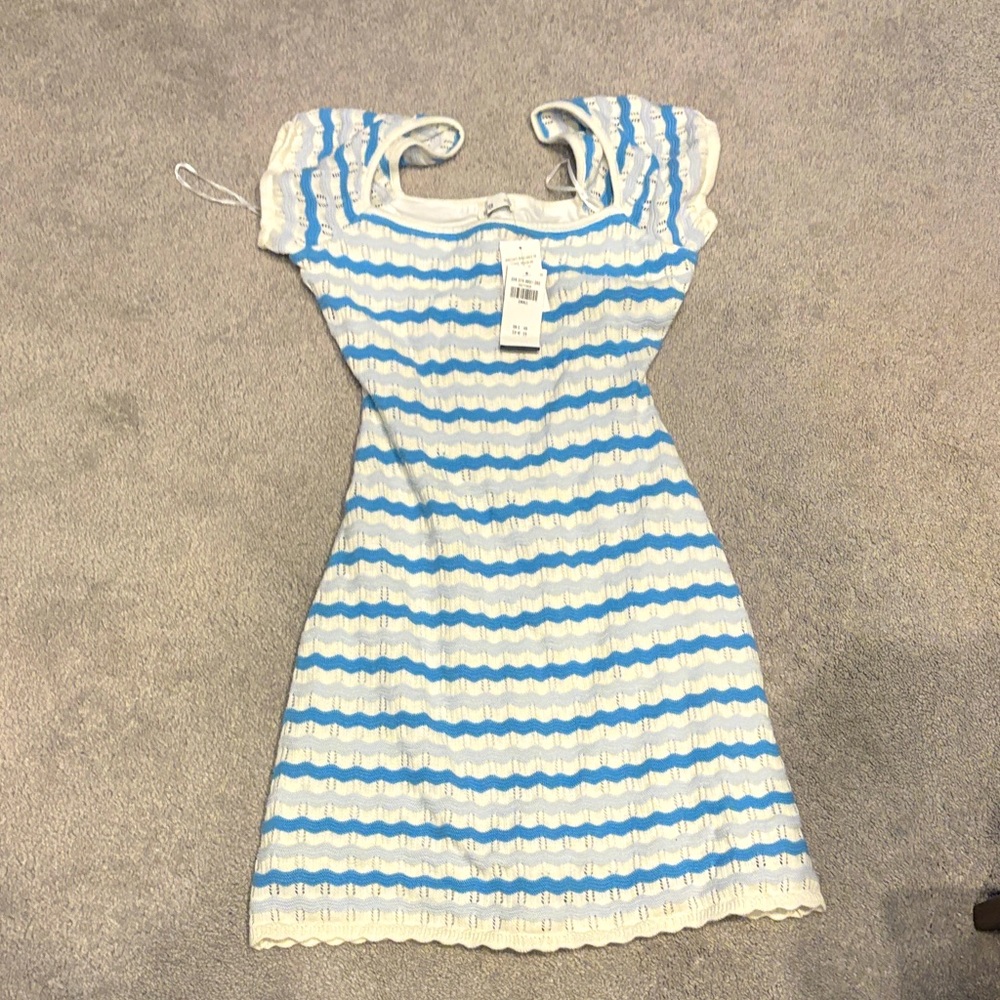 Hollister Blue and White Asymmetrical Dress